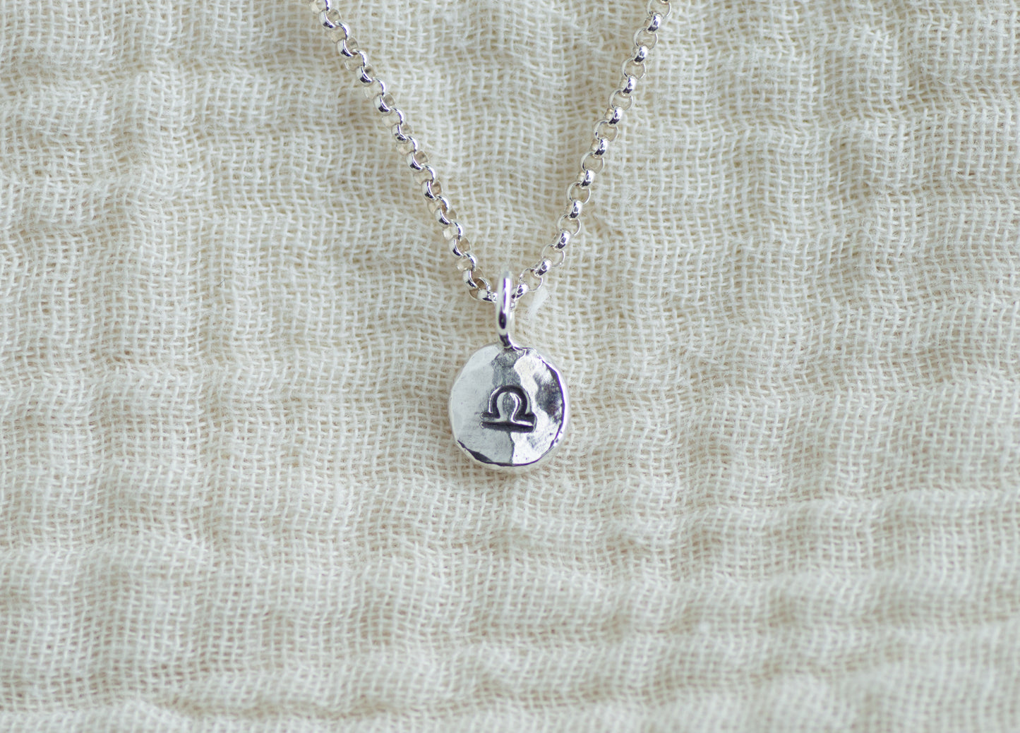 Zodiac Recycled Silver Pebble Necklace
