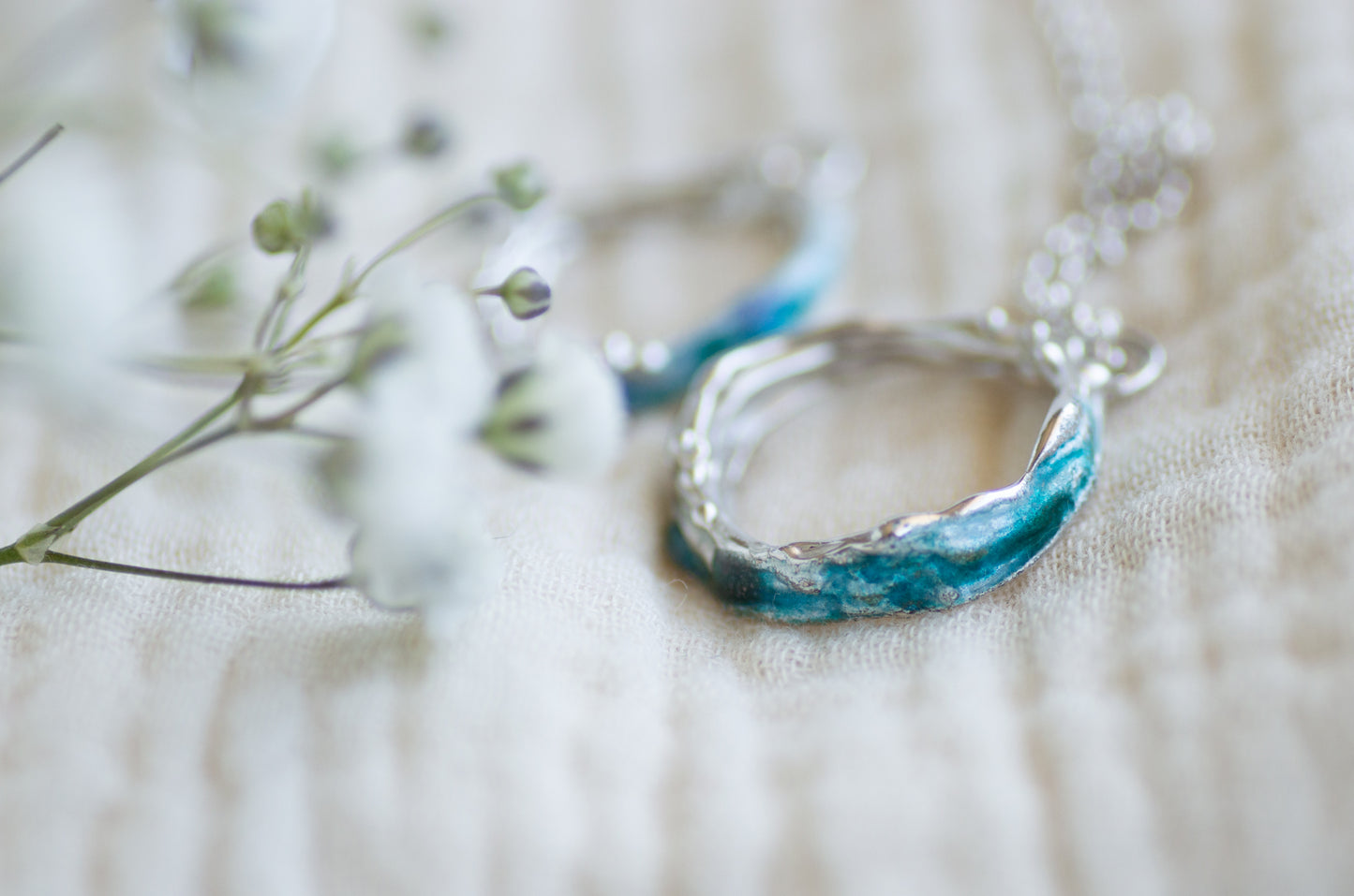'River Mist' Necklace with Enamel