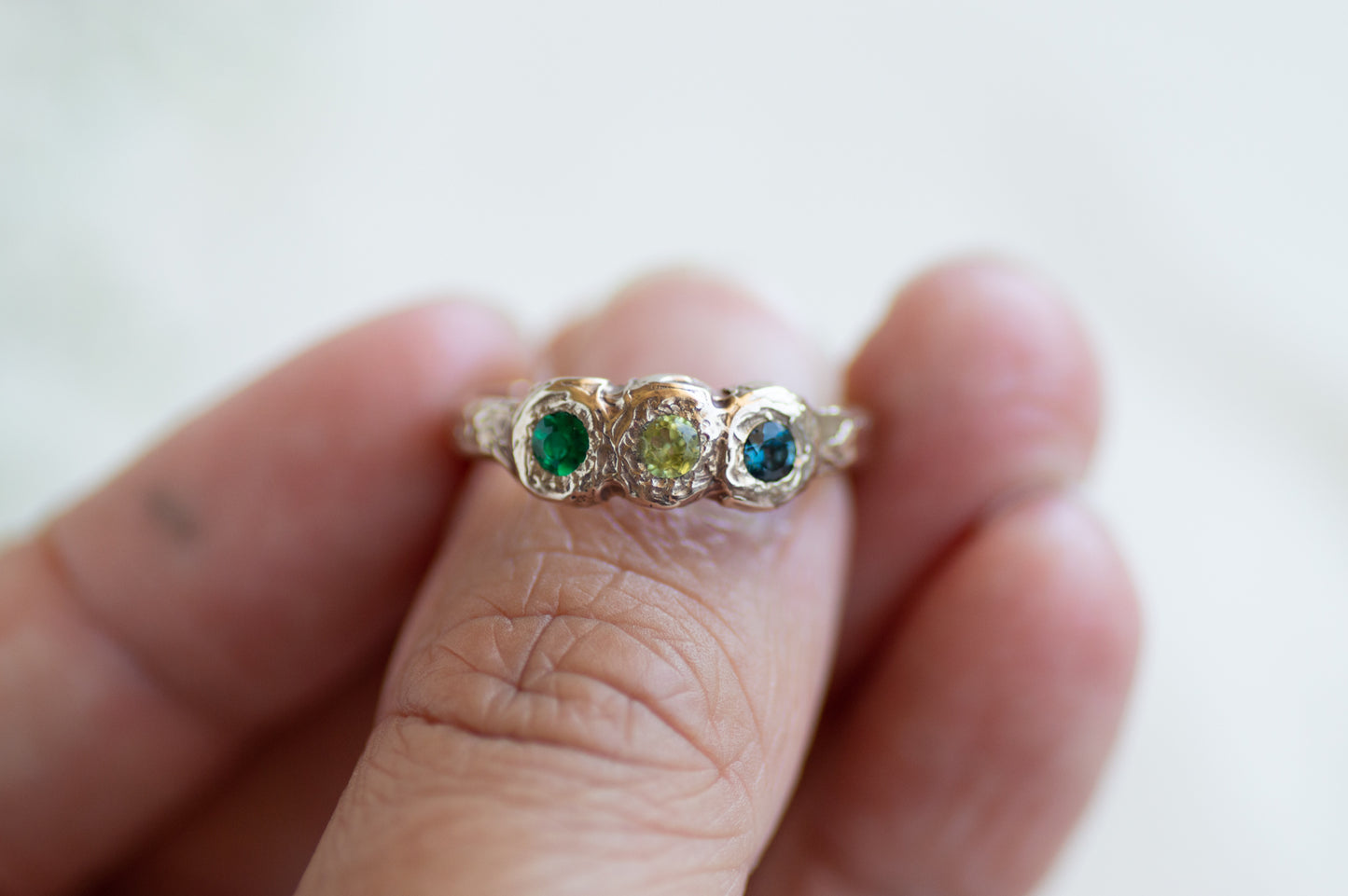 'Tauriel' Topaz, Peridot & Emerald Ring