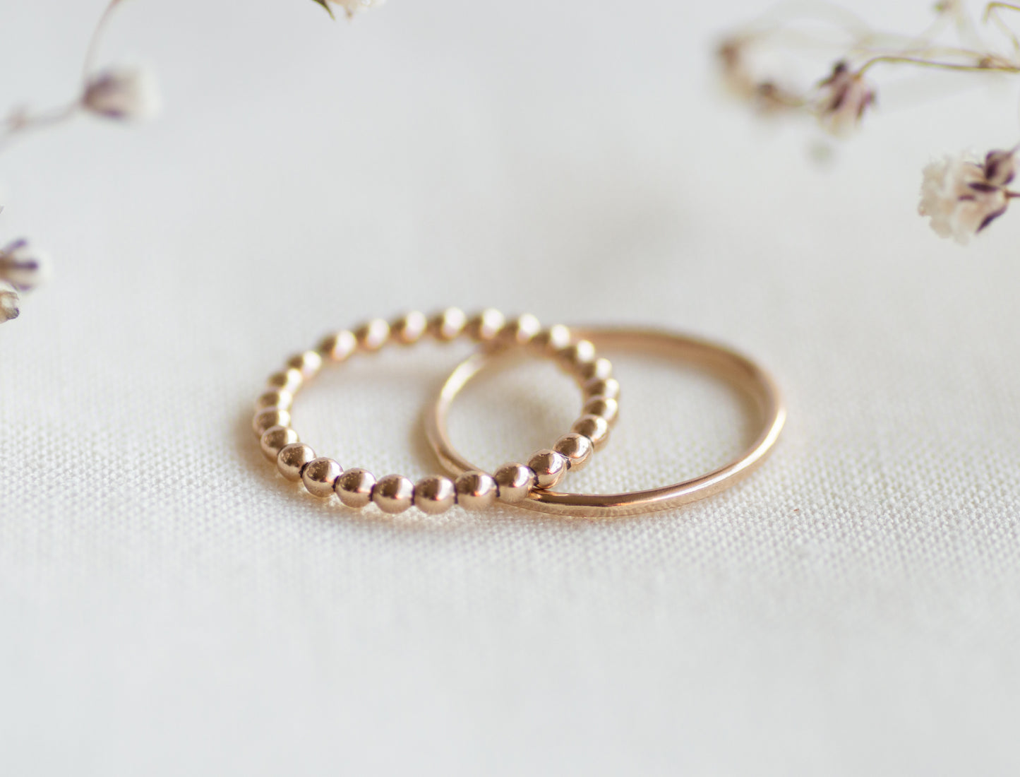 Beaded 14K Gold-Filled Stacking Ring